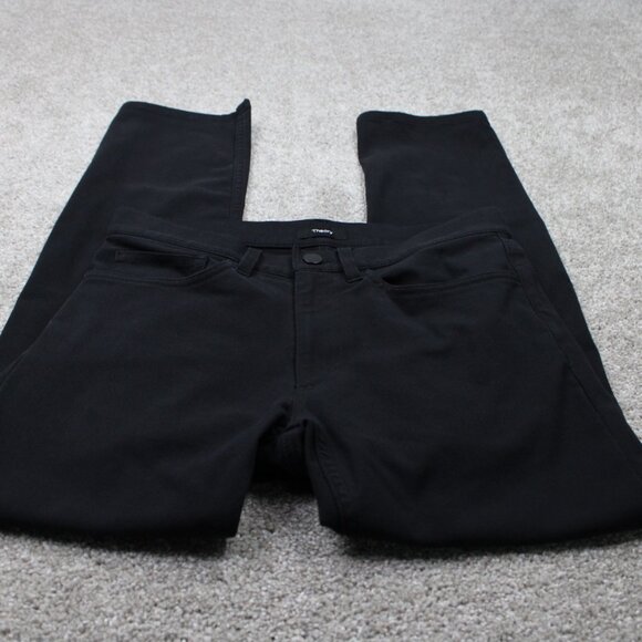 Theory Raffi Neoteric Twill Pants Men 28 Black Cotton/Nylon Stretch w/28" inseam - Picture 2 of 13